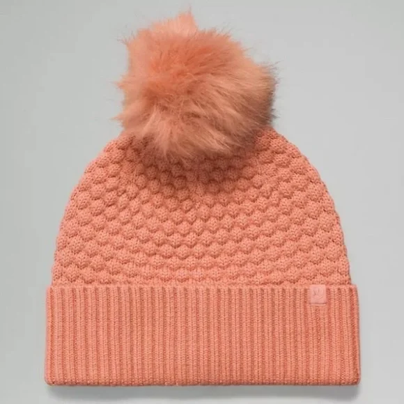 Lululemon Bubble Knit Pom Beanie NWT Pink Savanna PSAV LW9DSQS Women main image 3